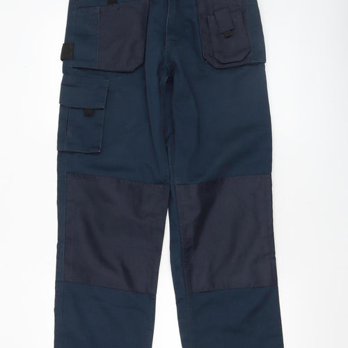 Blackrock Men's Navy Cargo Workwear Trousers Size 30 Polyester Cotton