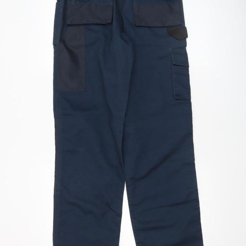 Blackrock Men's Navy Cargo Workwear Trousers Size 30 Polyester Cotton