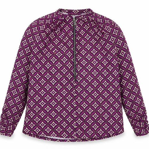 Kate & Pippa Women Purple Geometric Long Sleeve Blouse Size S