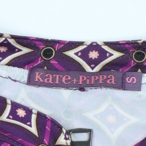 Kate & Pippa Women Purple Geometric Long Sleeve Blouse Size S