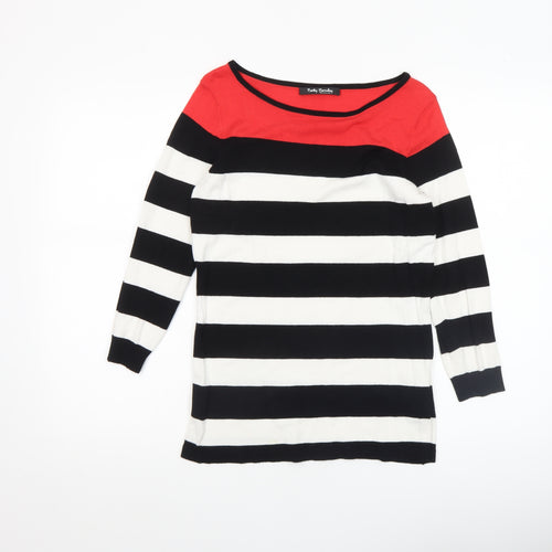 Betty Barclay Women's Multicoloured Striped Boat Neck Jumper Size 10