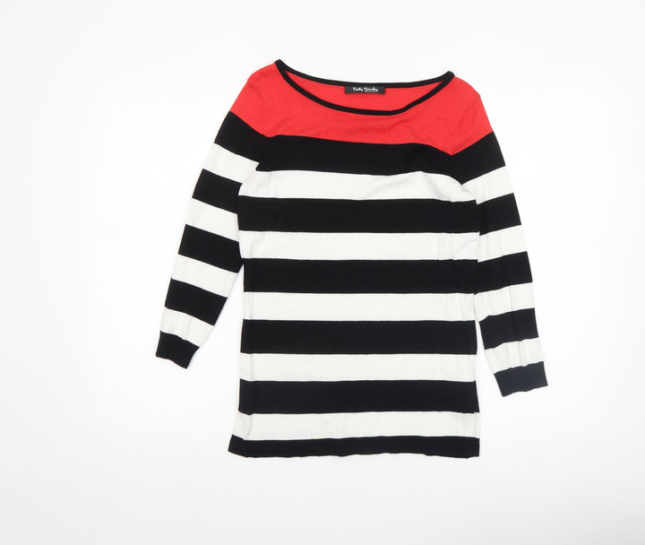 Betty Barclay Women's Multicoloured Striped Boat Neck Jumper Size 10
