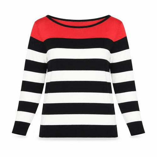 Betty Barclay Women's Multicoloured Striped Boat Neck Jumper Size 10