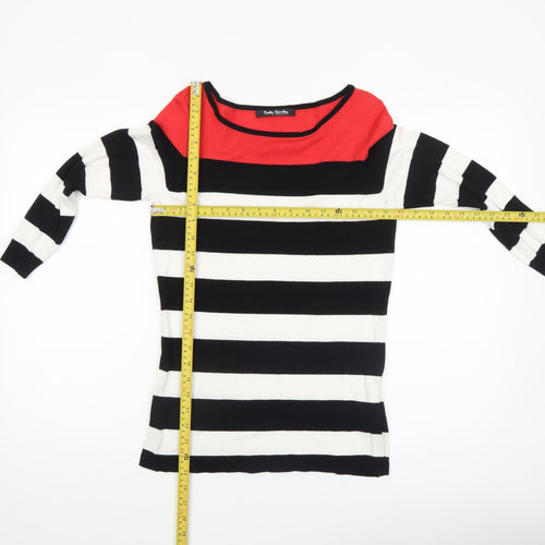 Betty Barclay Women's Multicoloured Striped Boat Neck Jumper Size 10