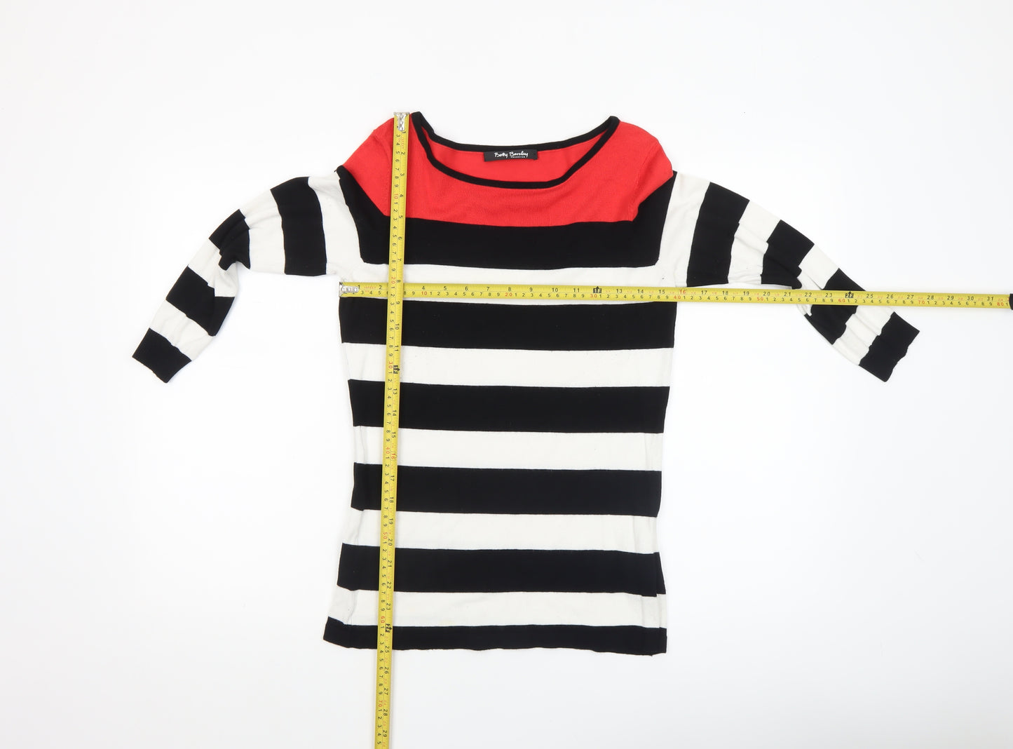 Betty Barclay Women's Multicoloured Striped Boat Neck Jumper Size 10