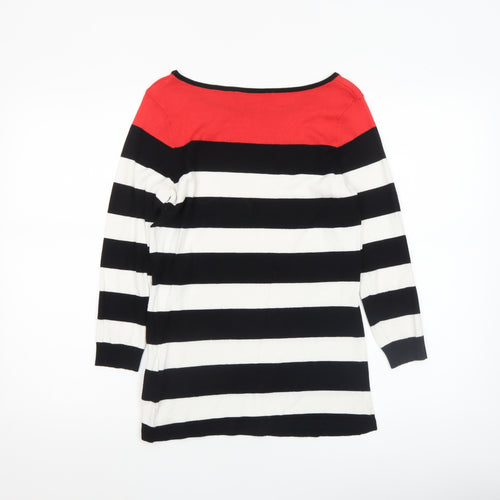 Betty Barclay Women's Multicoloured Striped Boat Neck Jumper Size 10