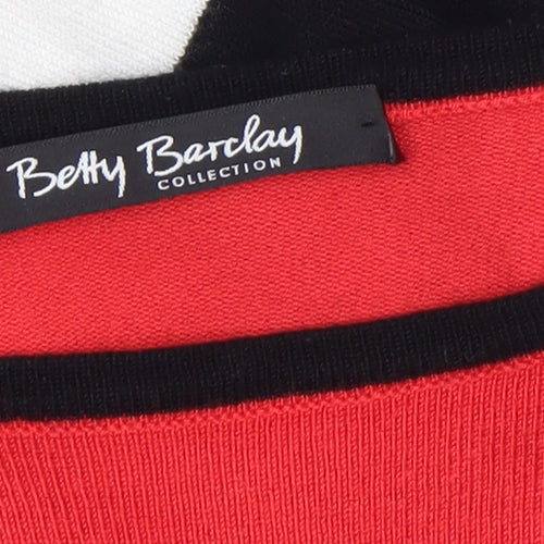 Betty Barclay Women's Multicoloured Striped Boat Neck Jumper Size 10