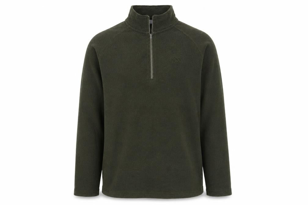Trespass Men's Green 1/4 Zip Fleece Sweatshirt Medium Outdoor