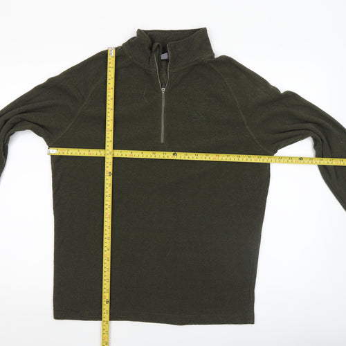 Trespass Men's Green 1/4 Zip Fleece Sweatshirt Medium Outdoor