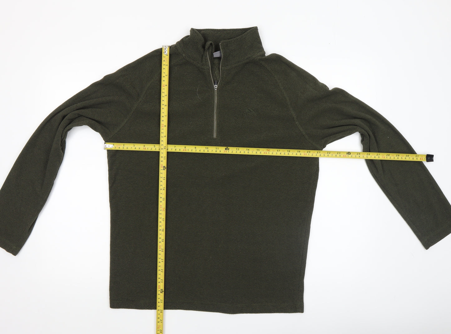 Trespass Men's Green 1/4 Zip Fleece Sweatshirt Medium Outdoor
