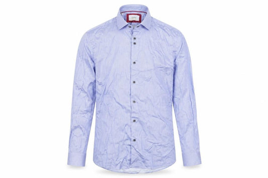 Icon for Men Blue Geometric Cotton Long Sleeve Dress Shirt XL