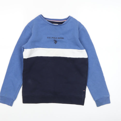 U.S. Polo Assn. Boys Blue Colourblock Pullover Sweatshirt 8-9 Years