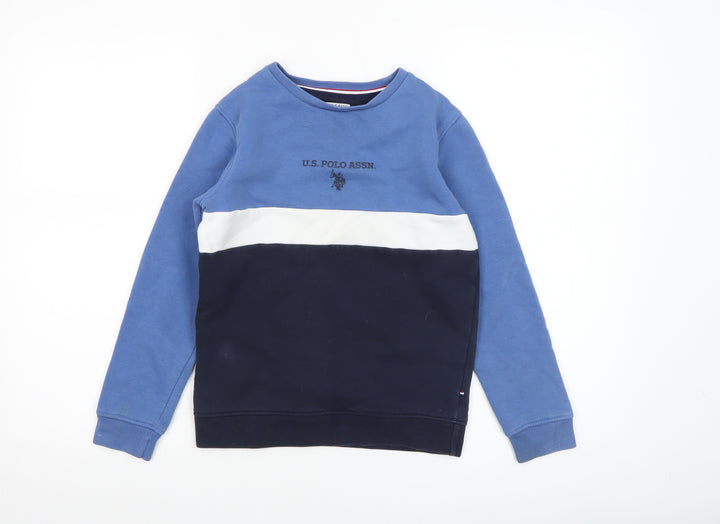 U.S. Polo Assn. Boys Blue Colourblock Pullover Sweatshirt 8-9 Years