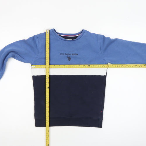 U.S. Polo Assn. Boys Blue Colourblock Pullover Sweatshirt 8-9 Years