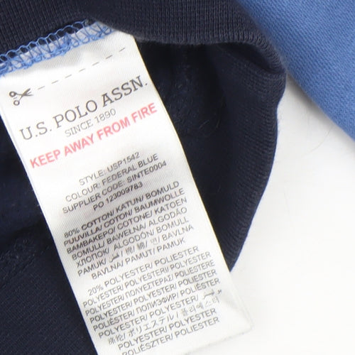 U.S. Polo Assn. Boys Blue Colourblock Pullover Sweatshirt 8-9 Years
