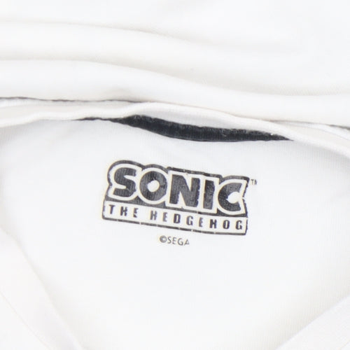 Sonic The Hedgehog Boys White 7-8 Years Graphic Cotton T-Shirt