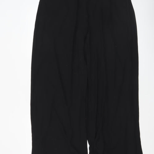 Arggido Women's Black Wide-Leg Crepe Trousers Size 18