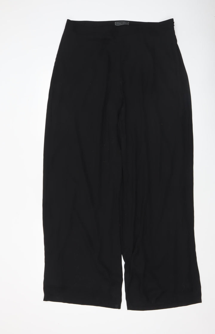 Arggido Women's Black Wide-Leg Crepe Trousers Size 18