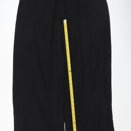 Arggido Women's Black Wide-Leg Crepe Trousers Size 18