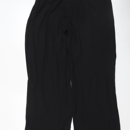 Arggido Women's Black Wide-Leg Crepe Trousers Size 18
