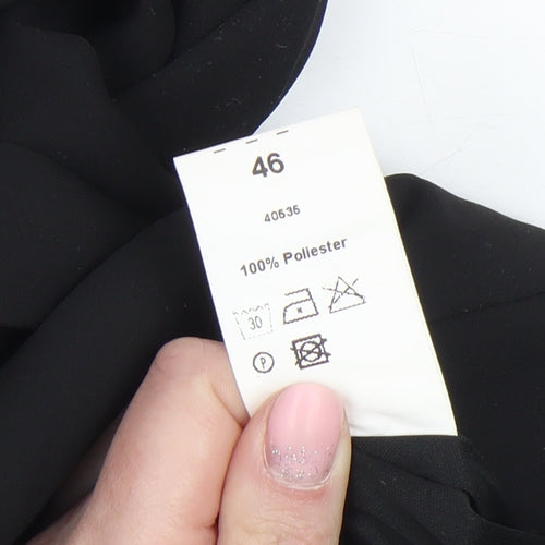 Arggido Women's Black Wide-Leg Crepe Trousers Size 18