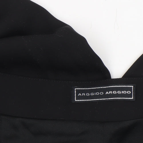 Arggido Women's Black Wide-Leg Crepe Trousers Size 18