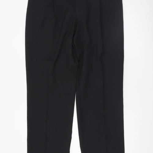 Remus Uomo Men's Black Wool Blend Formal Dress Pants 38L