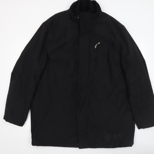 Thomas Nash Men's Black XL Mid-Length Zip Coat