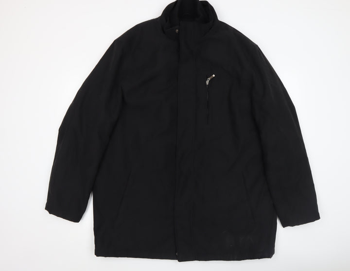 Thomas Nash Men's Black XL Mid-Length Zip Coat