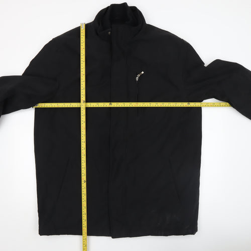 Thomas Nash Men's Black XL Mid-Length Zip Coat
