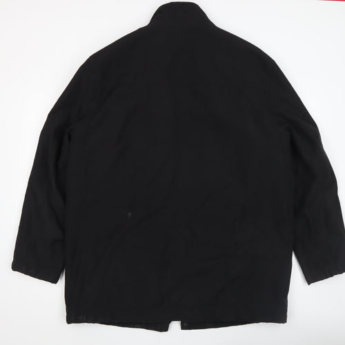 Thomas Nash Men's Black XL Mid-Length Zip Coat