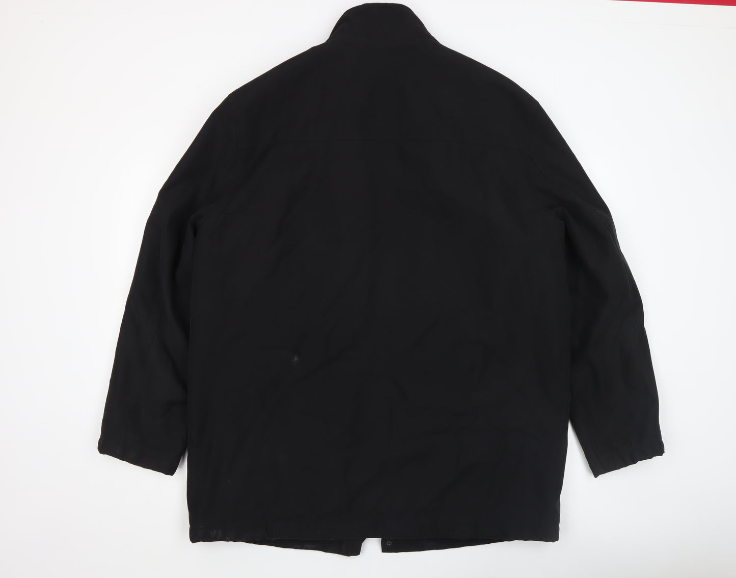 Thomas Nash Men's Black XL Mid-Length Zip Coat