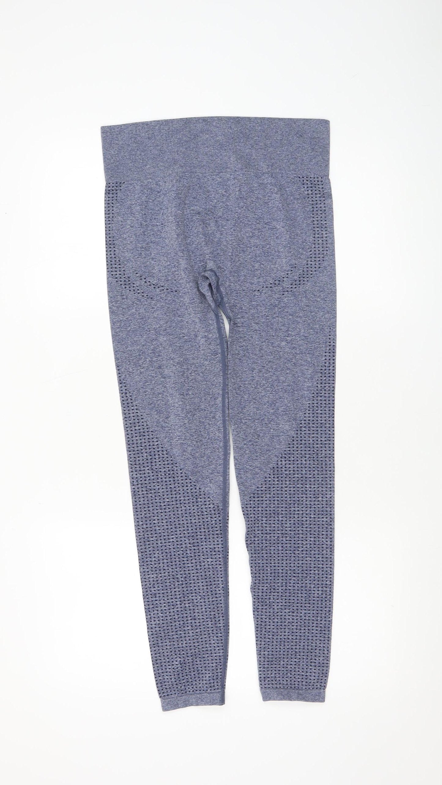 Dunnes Stores Womens Navy Seamless Leggings M Moisture Wicking Stretch