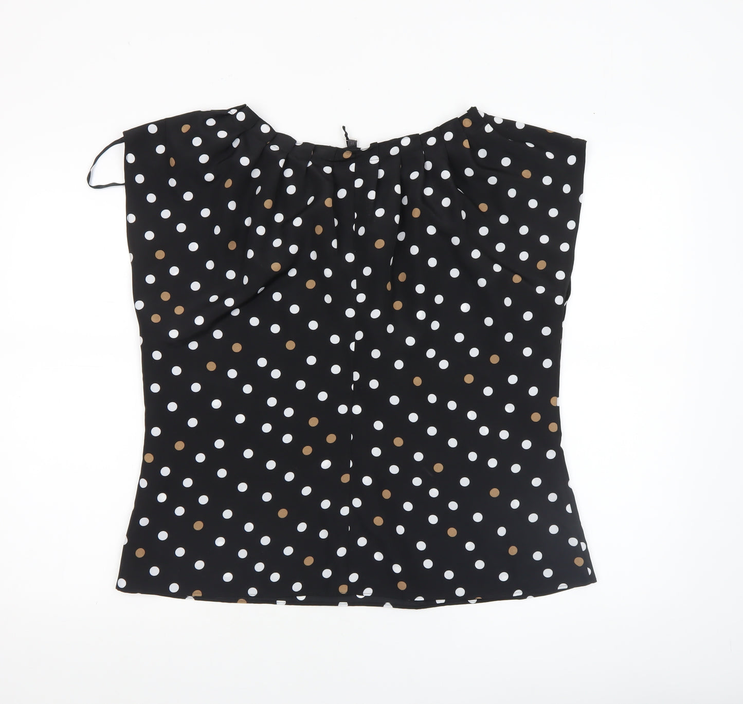 Coast Womens Black Polka Dot Tunic Blouse Size 18 Sleeveless