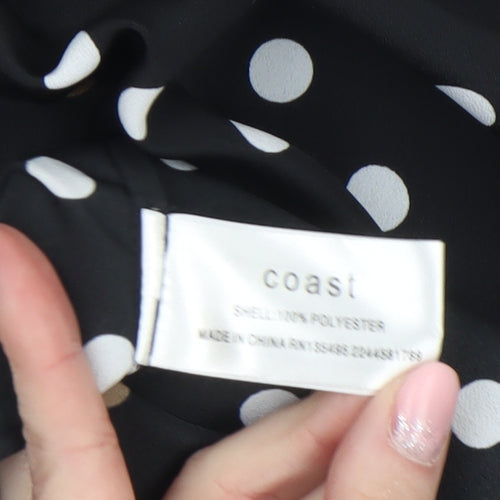 Coast Womens Black Polka Dot Tunic Blouse Size 18 Sleeveless
