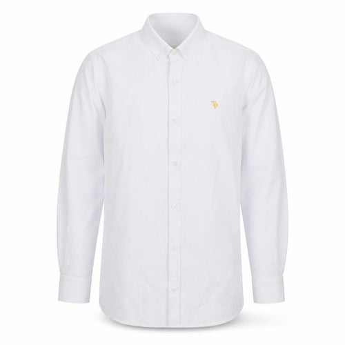 Tom Penn Men's White Small Cotton Blend Long Sleeve Dress Shirt
