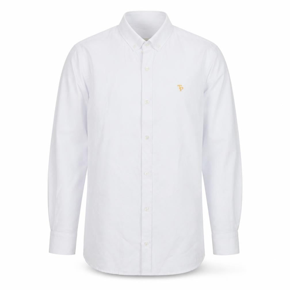 Tom Penn Men's White Small Cotton Blend Long Sleeve Dress Shirt
