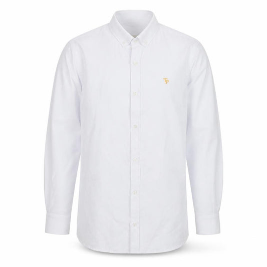 Tom Penn Men's White Small Cotton Blend Long Sleeve Dress Shirt