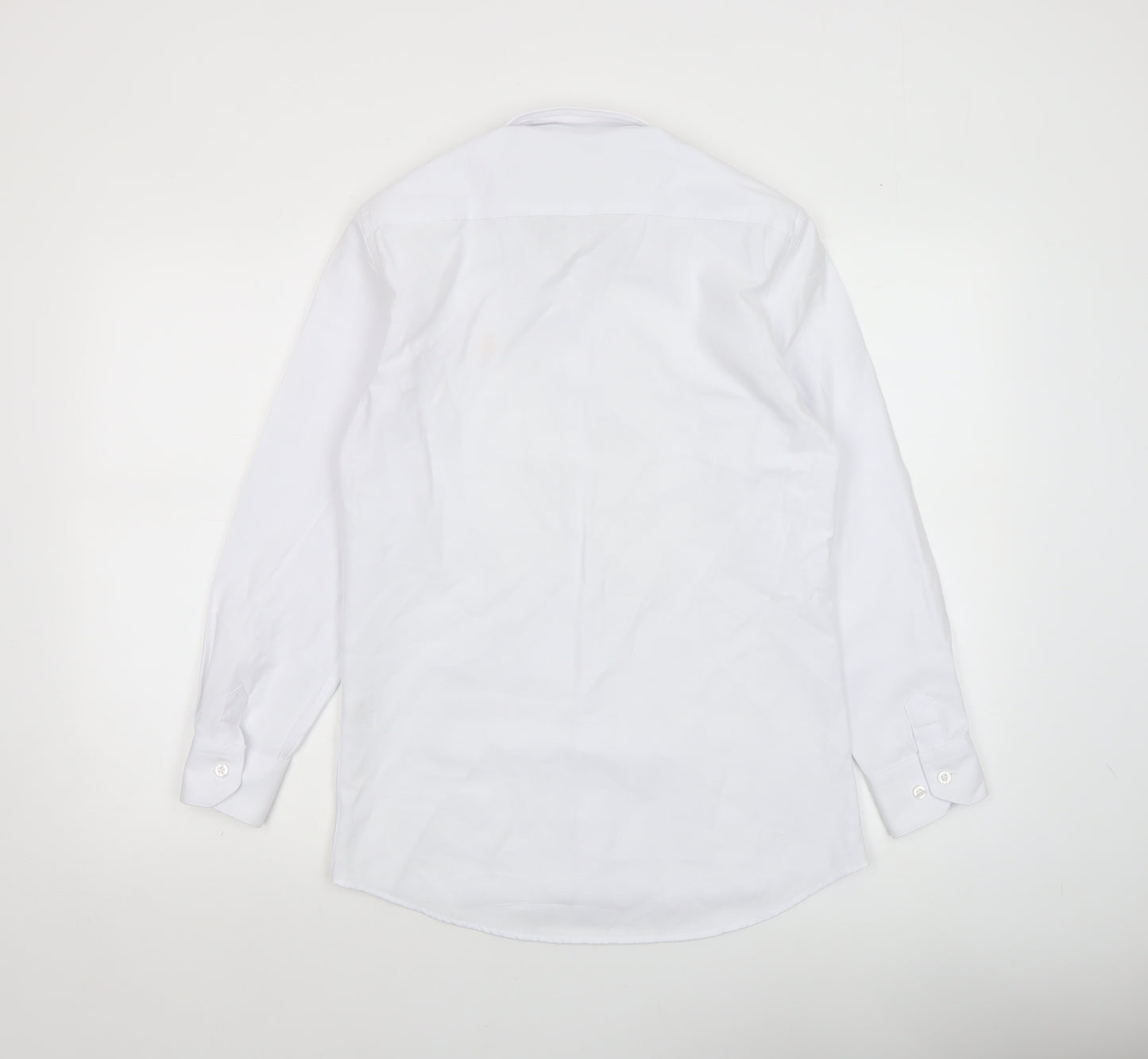 Tom Penn Men's White Small Cotton Blend Long Sleeve Dress Shirt