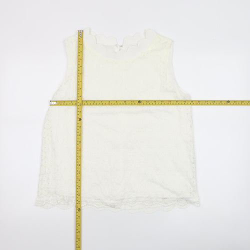 Marc Angelo Women’s Ivory Lace Sleeveless Blouse Size 16