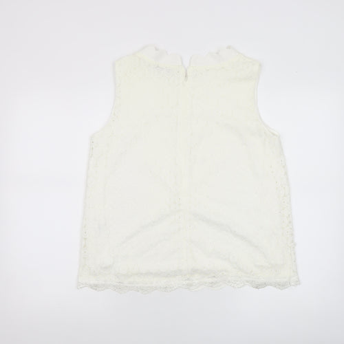 Marc Angelo Women’s Ivory Lace Sleeveless Blouse Size 16
