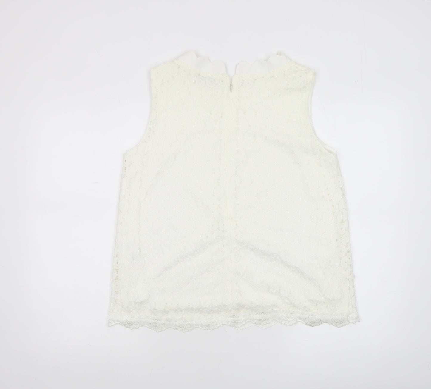 Marc Angelo Women’s Ivory Lace Sleeveless Blouse Size 16