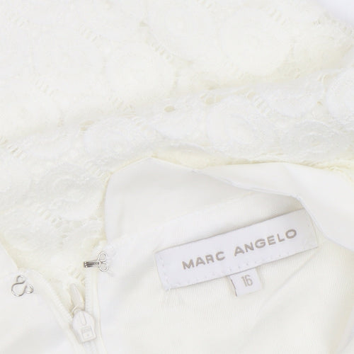 Marc Angelo Women’s Ivory Lace Sleeveless Blouse Size 16