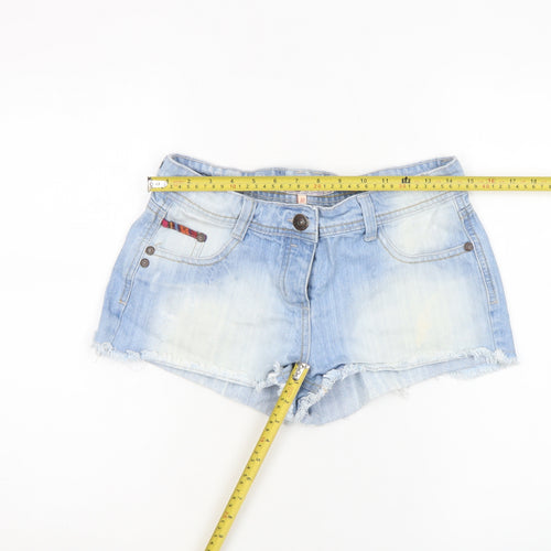 YRS Womens Blue Size 10 Cut-Off Denim Shorts Boho Fringe Casual