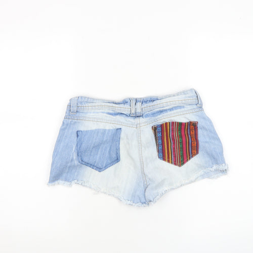 YRS Womens Blue Size 10 Cut-Off Denim Shorts Boho Fringe Casual