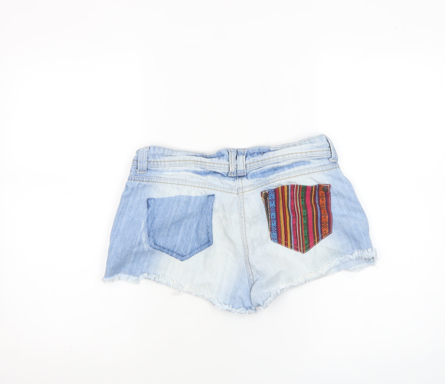 YRS Womens Blue Size 10 Cut-Off Denim Shorts Boho Fringe Casual