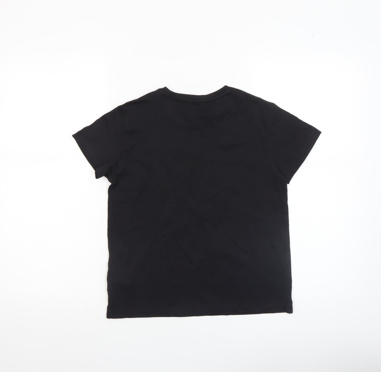 Puma Girls Black Camouflage Logo T-Shirt 9-10 Years Short Sleeve Cotton