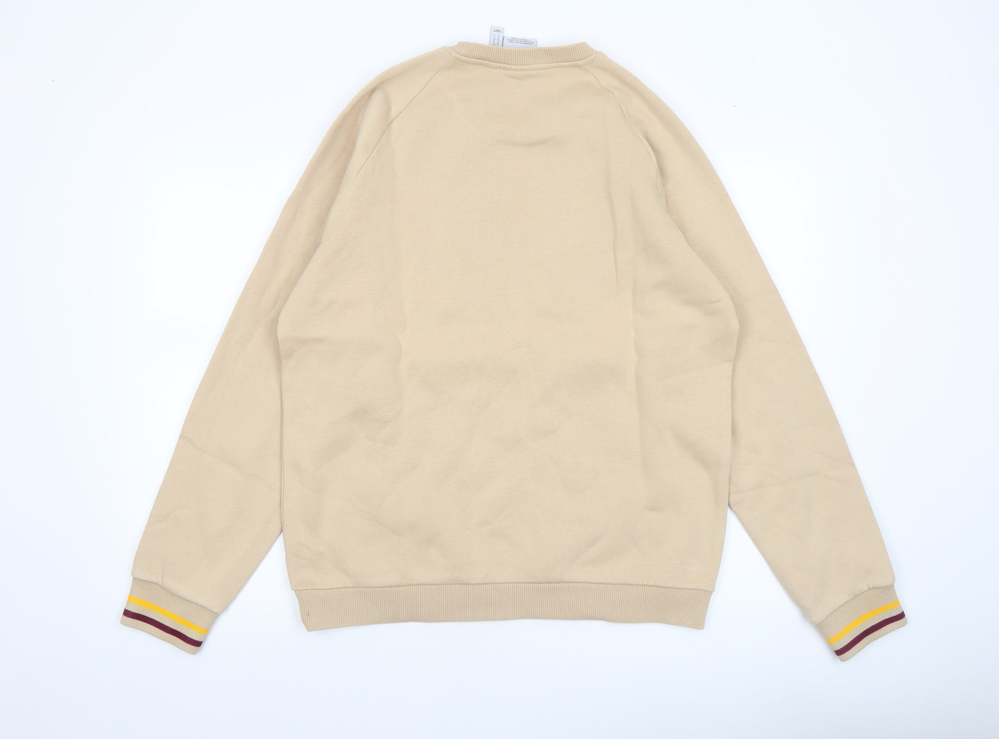 Adidas Men's Beige Logo Pullover Sweatshirt Size S