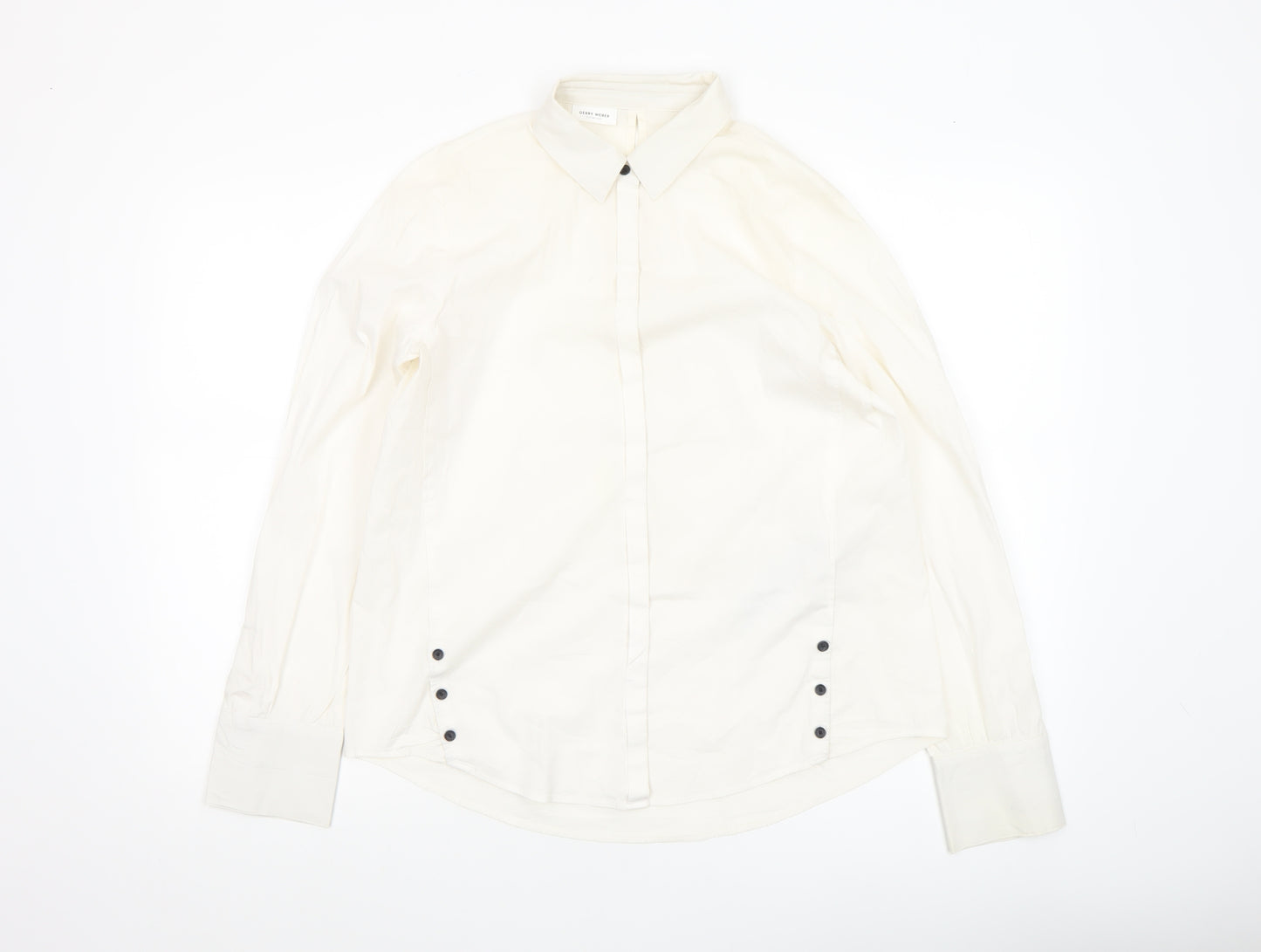 Gerry Weber Women’s Ivory Cotton Stretch Button-Up Shirt Size 12