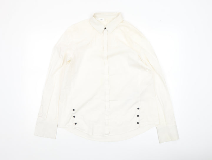 Gerry Weber Women’s Ivory Cotton Stretch Button-Up Shirt Size 12